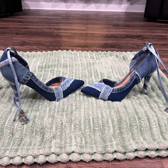 Denim Blue Women's Heels - Picture 3 of 4